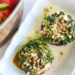 Gevulde portobello's, Recept portobello's, Portobello's met spinazie en geitenkaas, Keto recept, Vegetarisch recept, Glutenvrije recepten, Zonnebloempitten in plaats van pijnboompitten, Alternatief pijnboompitten, Bbq recept, Barbecue recept, Paddenstoelen op de bbq, Ovengerecht, Hoe maak je portobello's klaar,