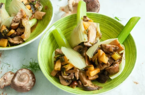 Recept, Gevulde venkel, Paddenstoelenstoof, Paddenstoelen met appel, Glutenvrij recept, Vegetarisch recept, Slanke recepten, Koolhydraatarme recepten, Zomerse recepten, Recepten met venkel, Exotische paddenstoelen, Stoof van paddenstoelen, Oakfield Paddenstoelen, Oakfield Champignons,