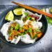 Rijstvellen frituren, Vegan tonijn, Visvrije tonijn, SeaSoGood review, Biologische sojasaus, Aziatisch recept, Gefrituurde rijstvellen recept, Gevulde rijstvellen, Lekkere vegan recepten, Vegan inspiratie, Visvervangers, Hoe frituur je rijstvellen, Vulling gefrituurde rijstvellen,