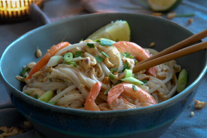 Glutenvrije recepten, Lactosevrije recepten, Makkelijke Pad Thai, Pad Thai met garnalen, Pad Thai met sojasaus, Pad Thai zelf maken, Pad Thai zonder tamarinde, Recept Pad Thai