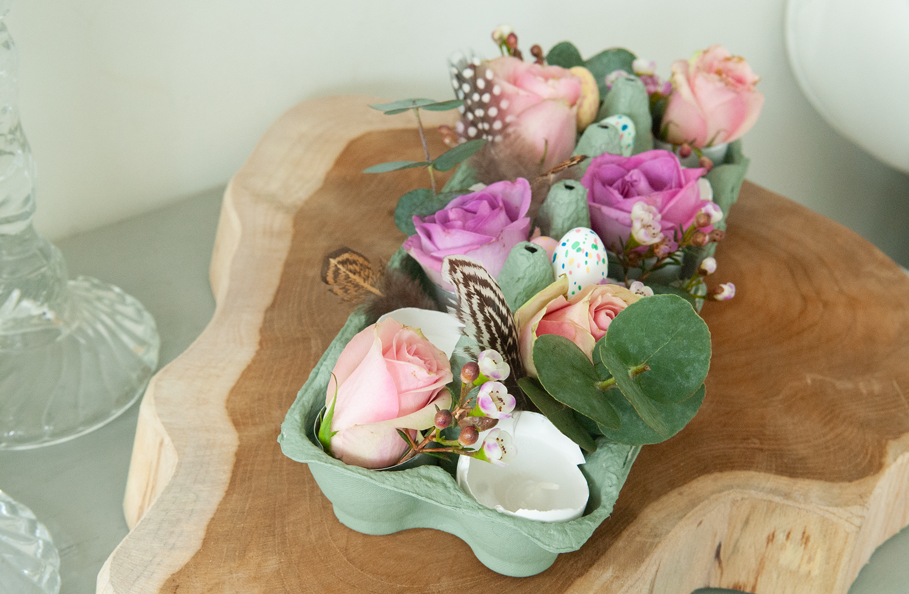 Paastukjes, DIY paasstukjes, Eierdoosje hergebruiken, Creatief met eierdoosjes, Zelf paasstukje maken, Idee voor paasstukje, Paastafel, Paas inspiratie,