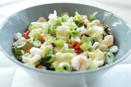 Ansjovis mayonaise, Garnalen salade, Gerecht met ansjovis, Goede ansjovis, Inspiratie zomerse gerechten, Salade inspiratie, Zomersalade, Zomerse salade met garnalen,